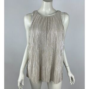 Anthropologie Porridge Metallic Shimmer Tank Top Women L NWT $88 Lined Sleeveles